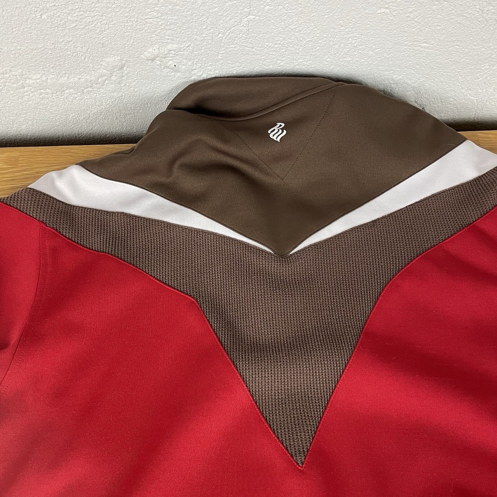 Rocawear Reversible Track Jacket Mens Large Red Brown Colorblock Y2K Hip Hop L - Picture 15 of 16